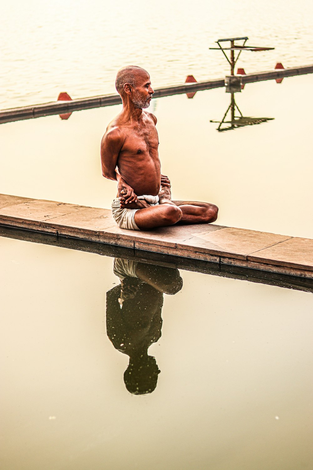 a man sitting on a boat