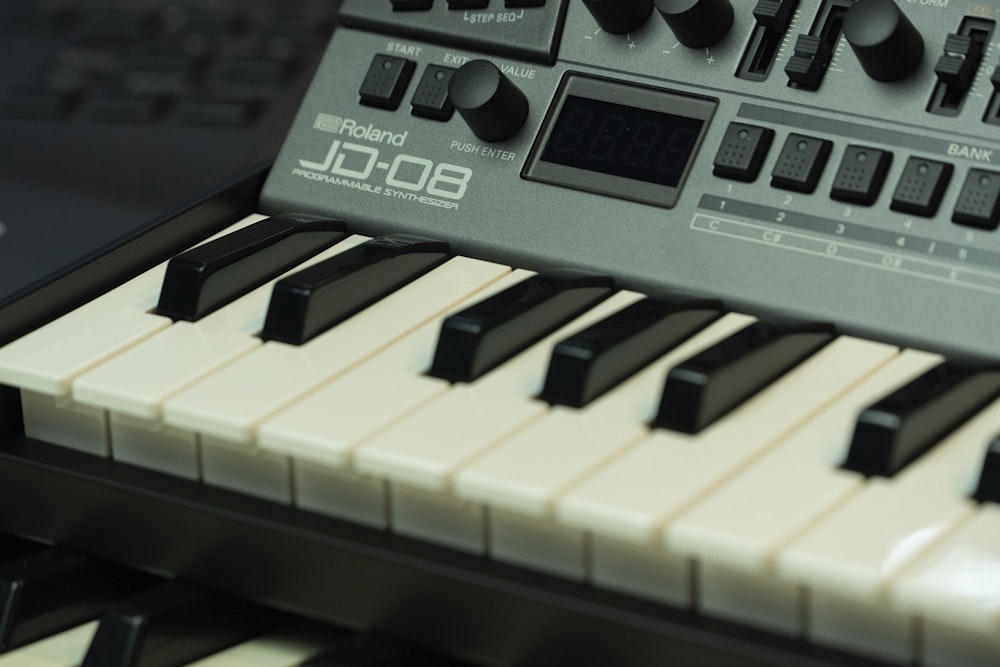 a close up of a keyboard with many keys