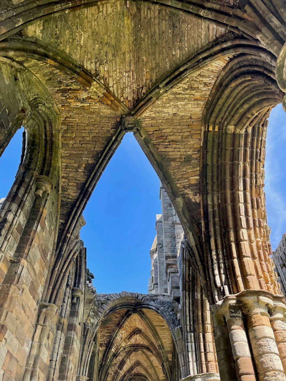 a view of the inside of an old cathedral