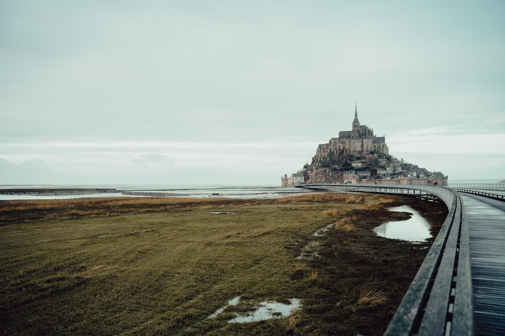 a small island in the middle of a body of water