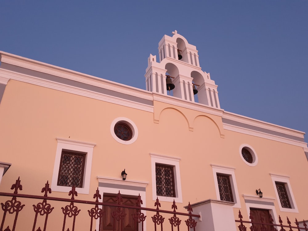 a church with a bell tower on top of it