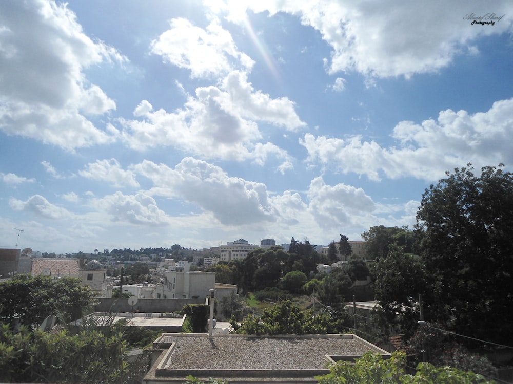 a view of a city from a roof of a building