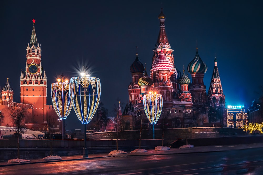 a night view of a city with a lot of lights