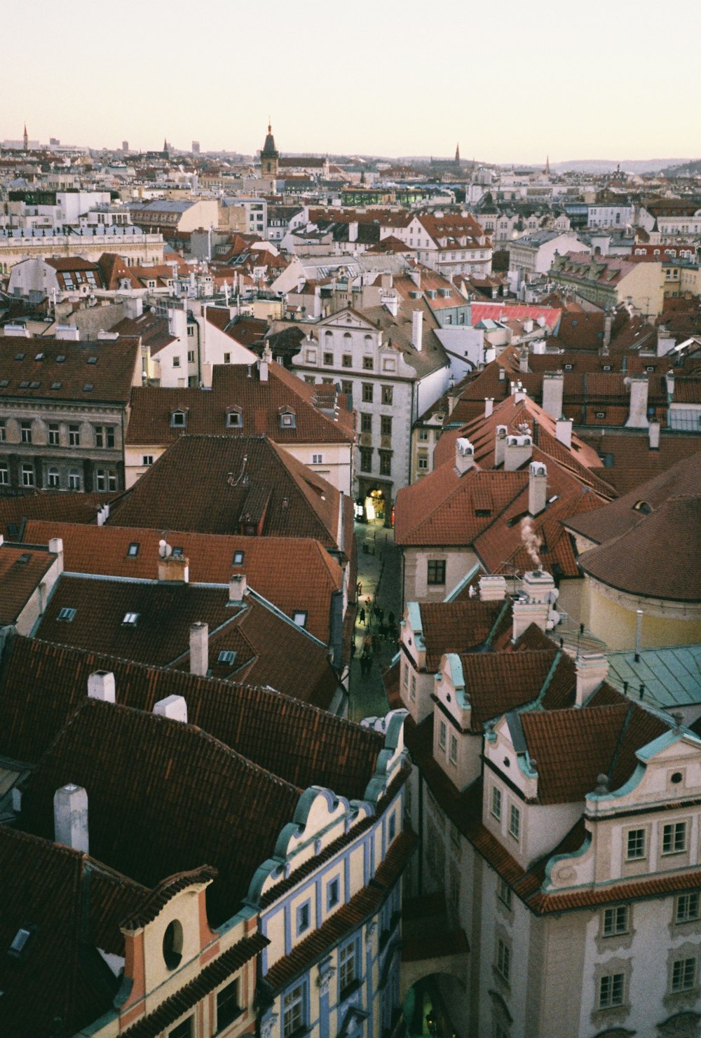 a view of a city from the top of a building