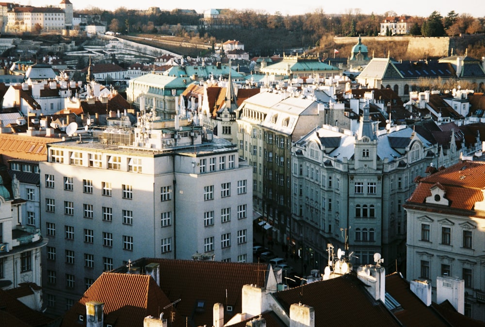 a view of a city from the top of a building