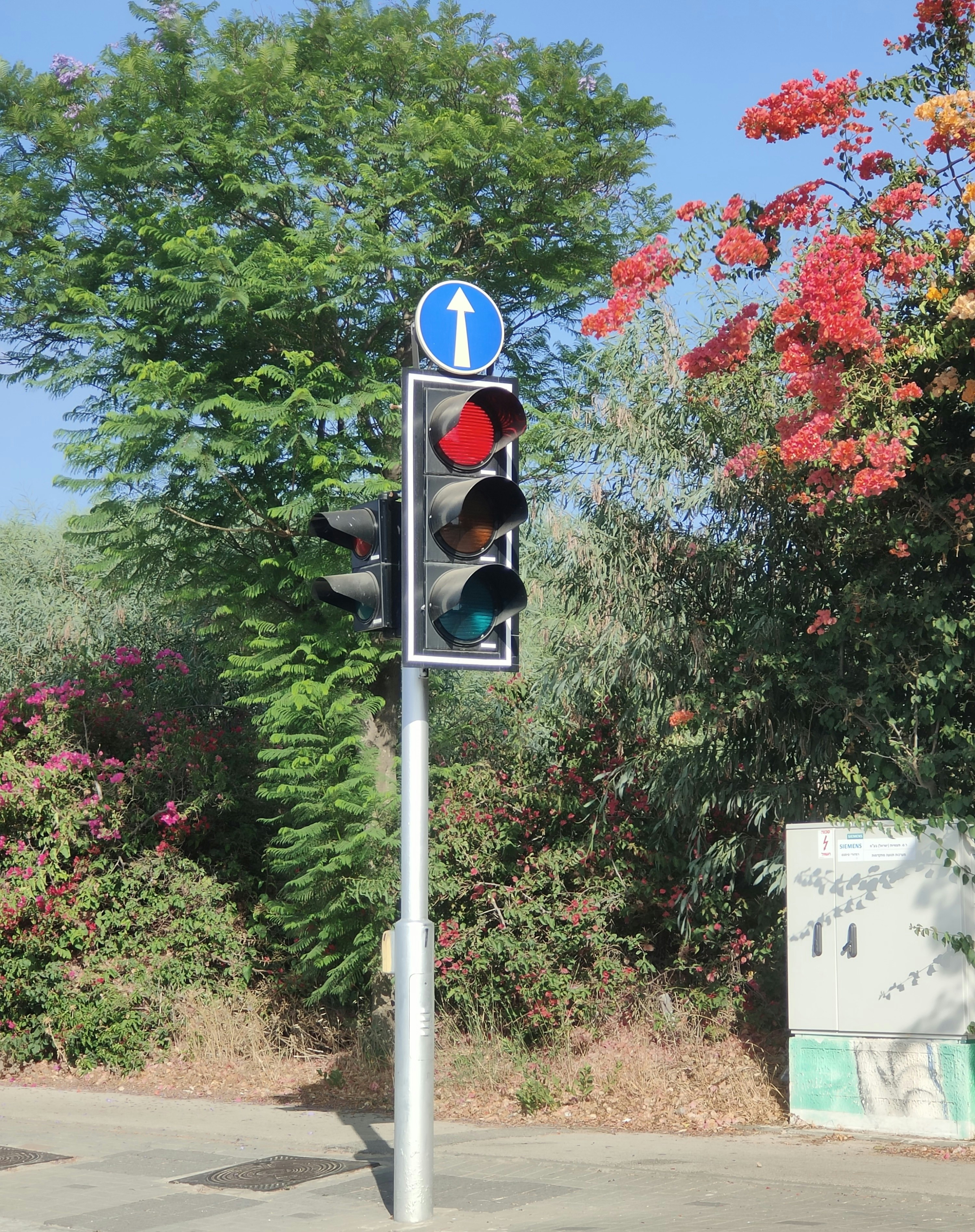 a traffic light sitting on the side of a road