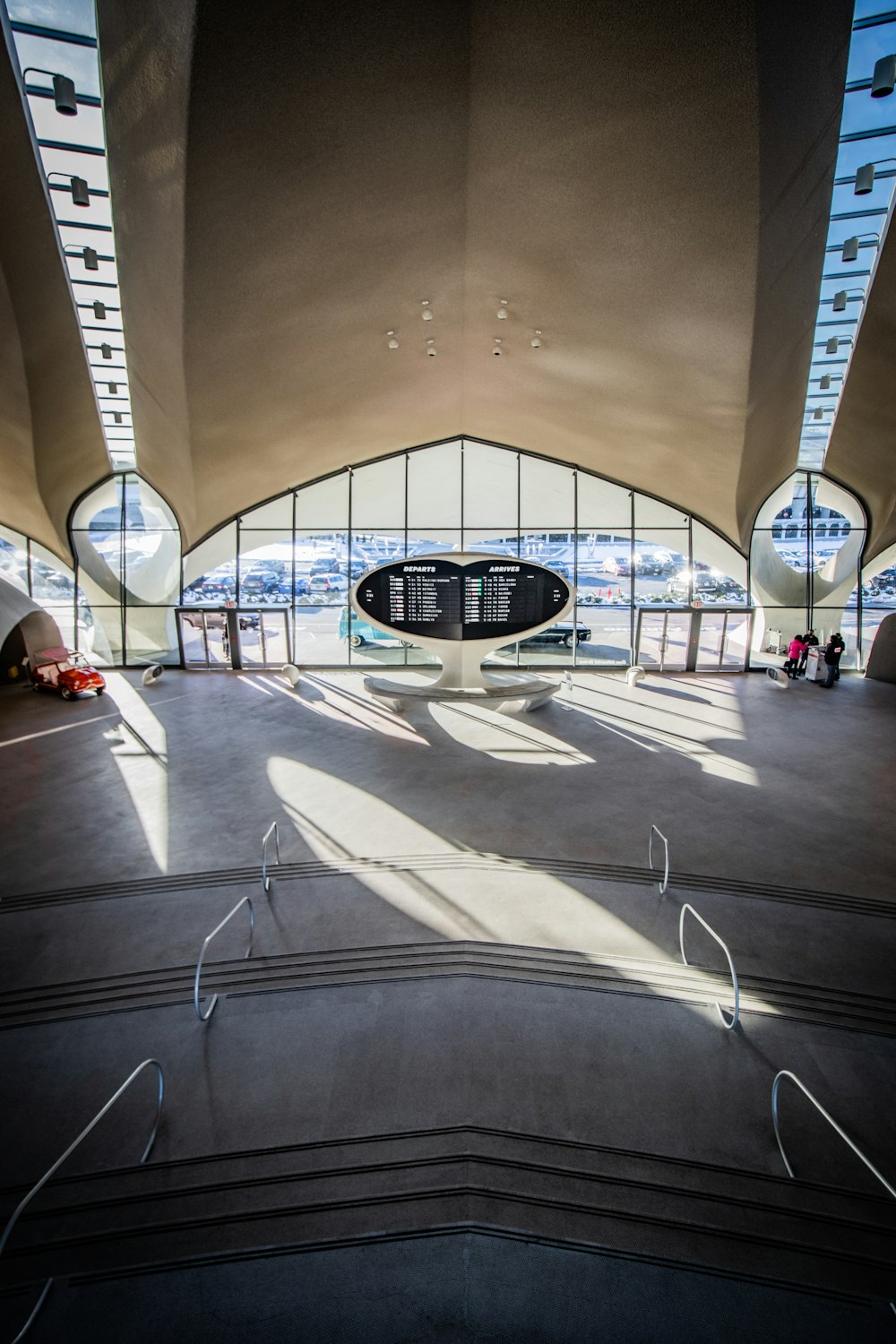 a view of a surfboard in the middle of a building