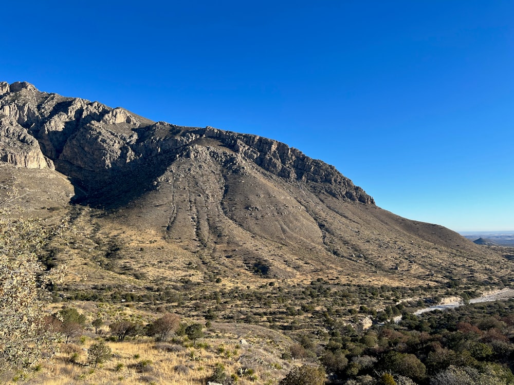 a mountain range with a river running through it