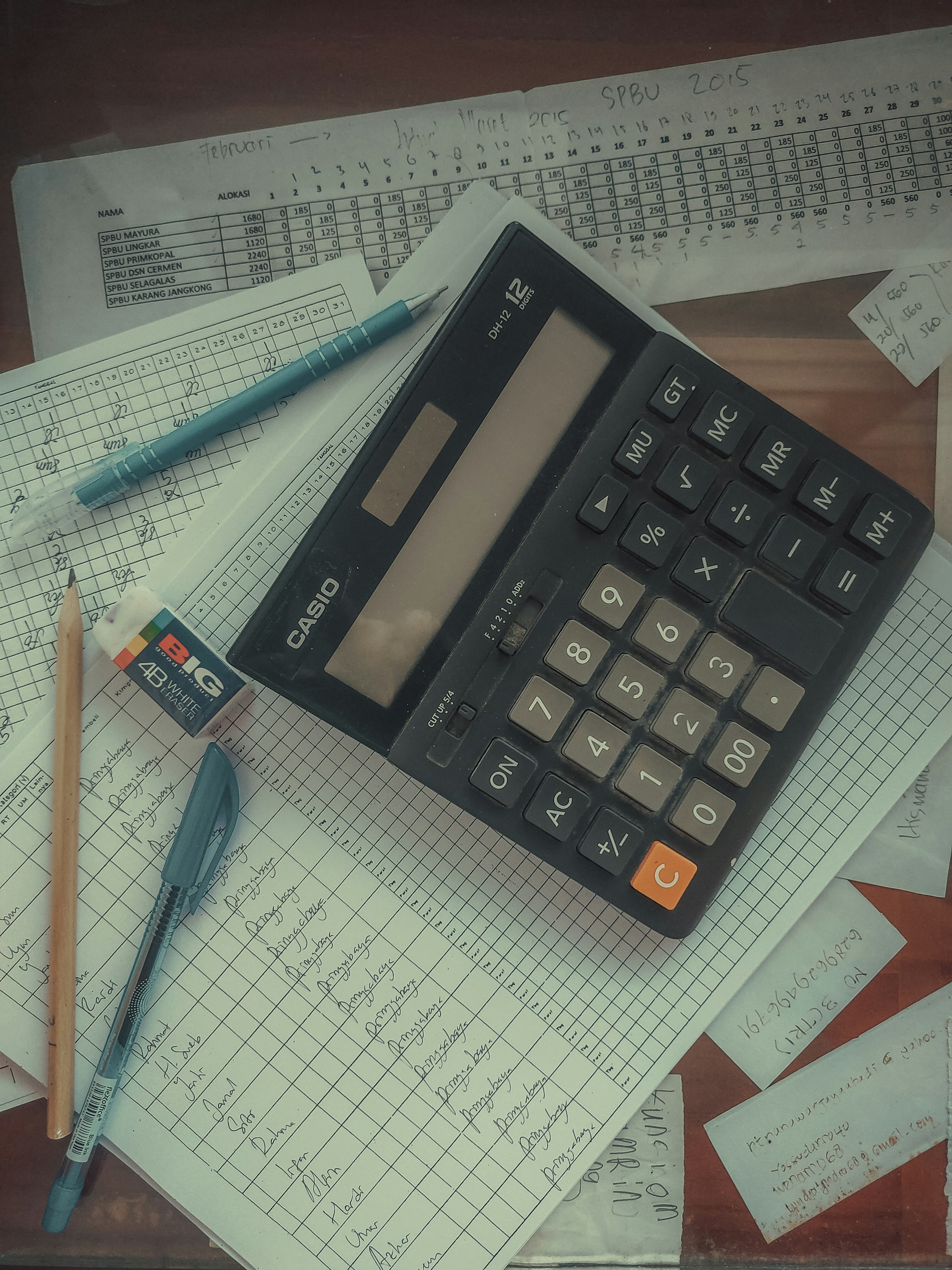 Restaurant plan calculator and paperwork