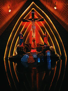 A vibrant screenshot from a popular Christian series showing a heartfelt moment.