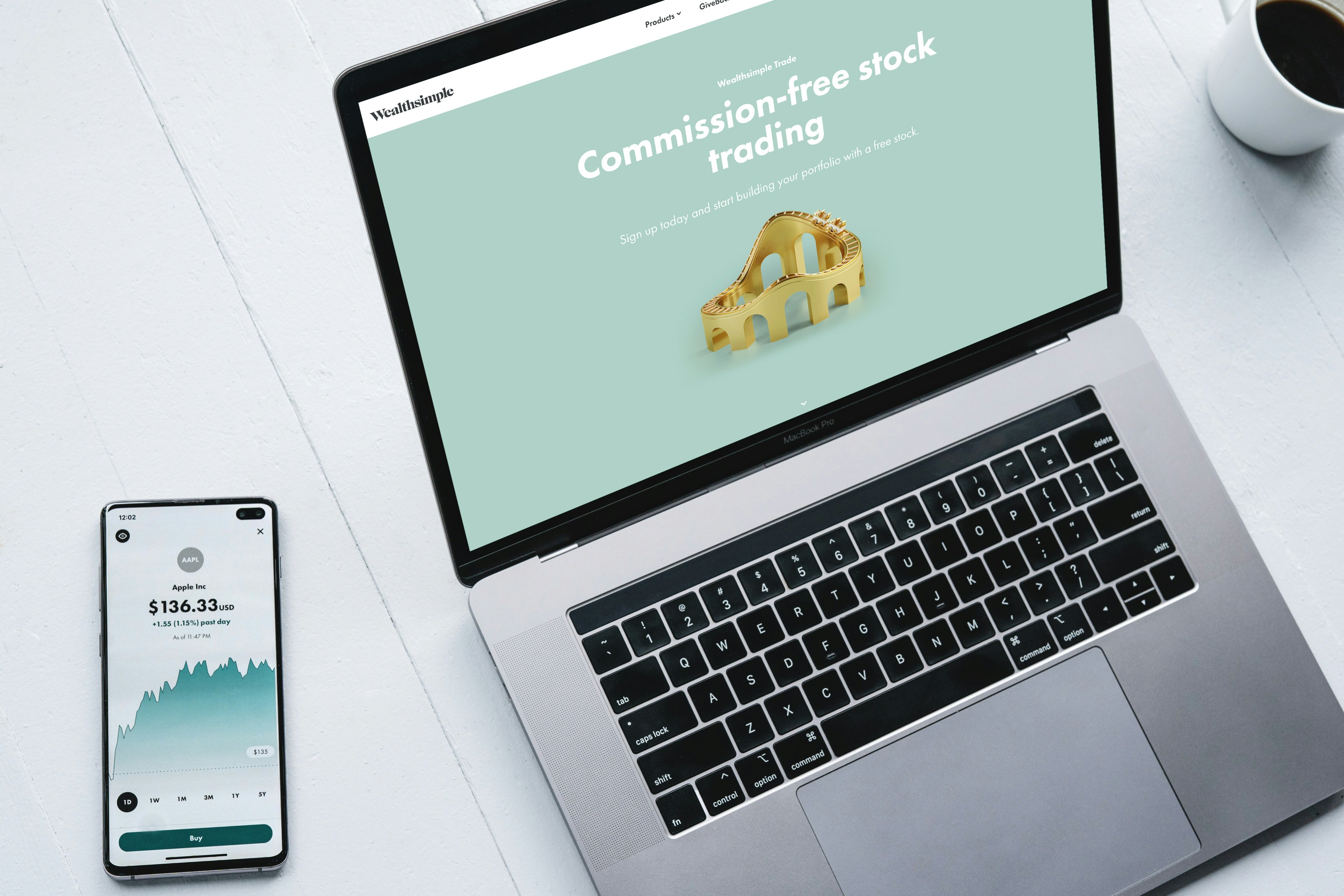 Commission free stock trading and your laptop and phone with Wealthsimple Trade! Get a free stock thanks to Wealthsimple!