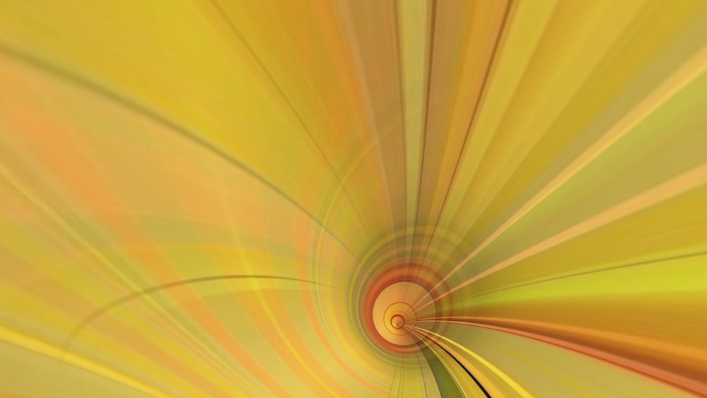 a computer generated image of a yellow and orange swirl