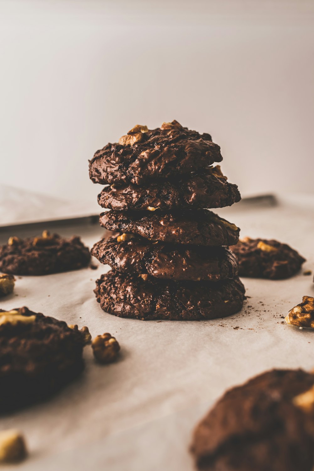 a stack of cookies sitting on top of a table