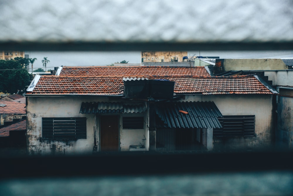 a view of a building from a window