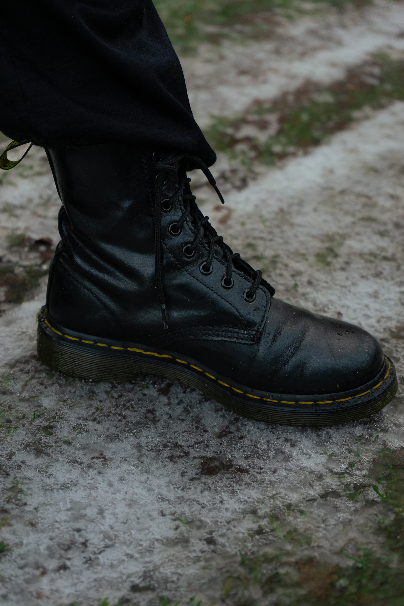 Black Dr. Martens boot close-up
