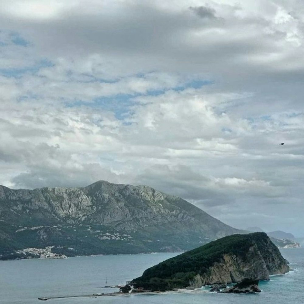 a small island in the middle of a body of water