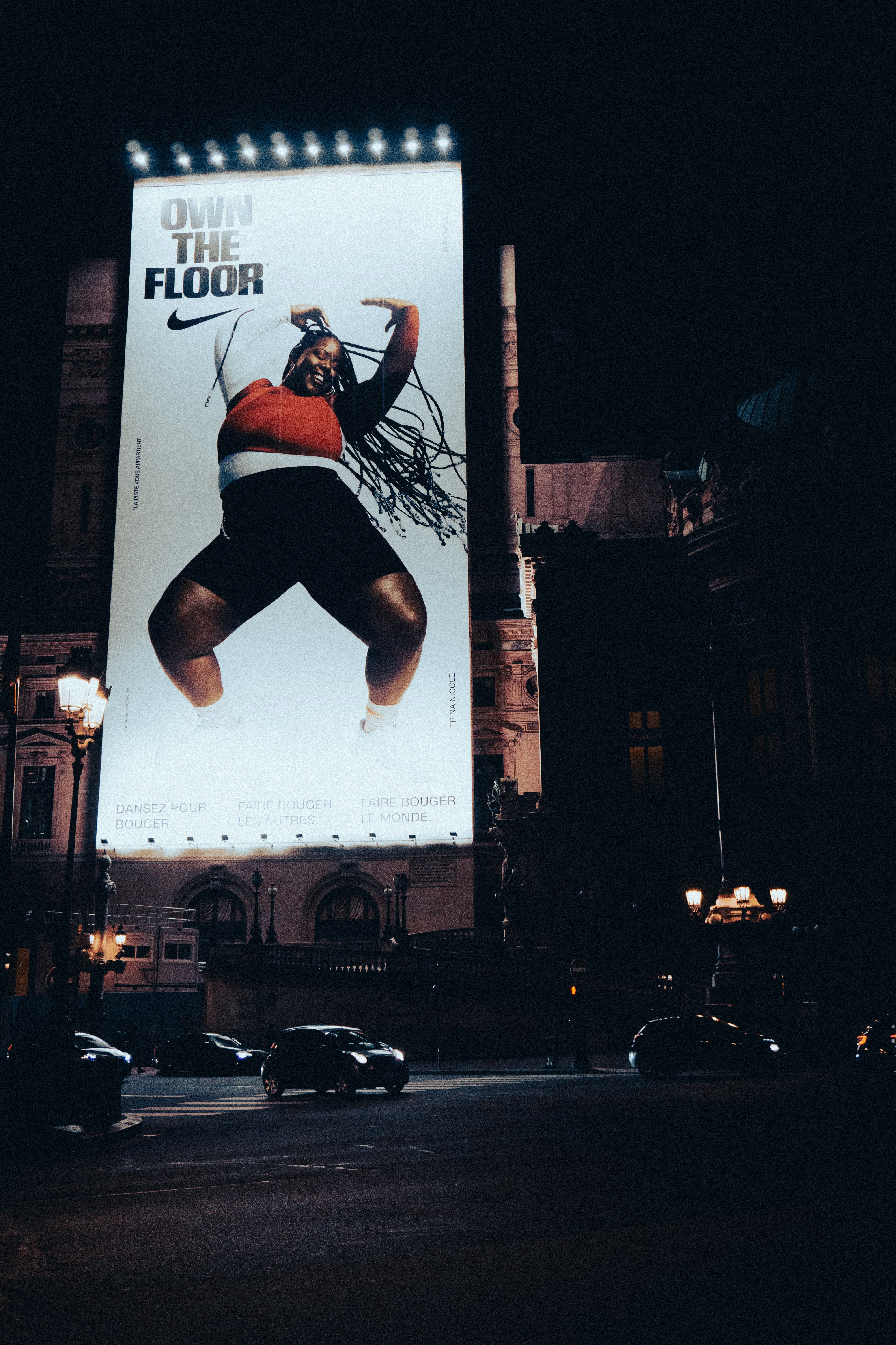 a large advertisement on the side of a building