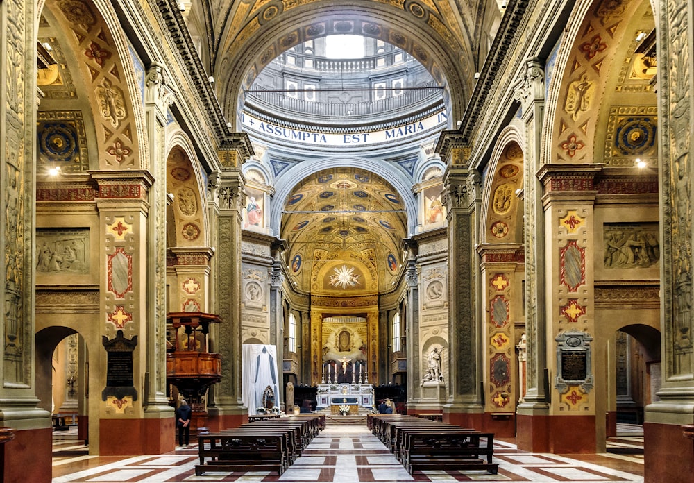 a large cathedral with a high vaulted ceiling