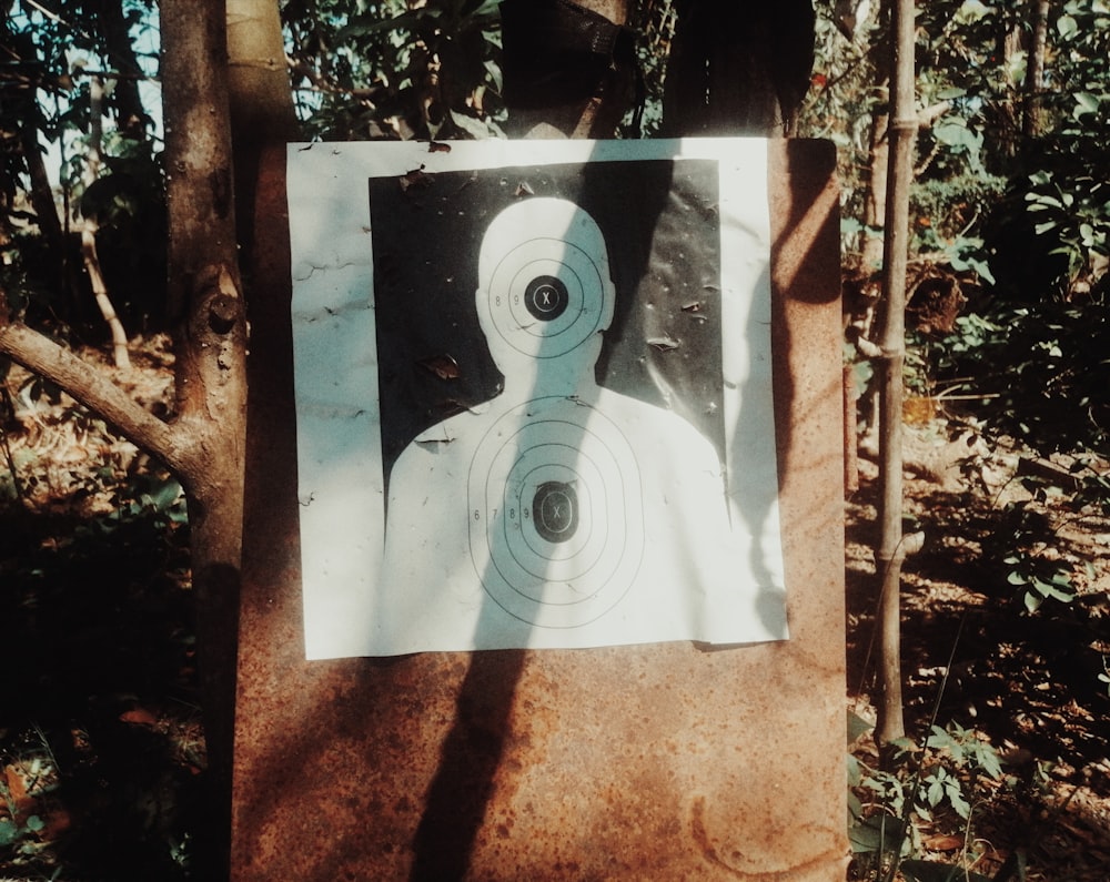 a picture of a person with a target in the middle of the picture