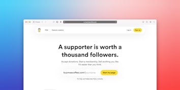 a computer screen with a message that reads, a support is worth a thousand followers