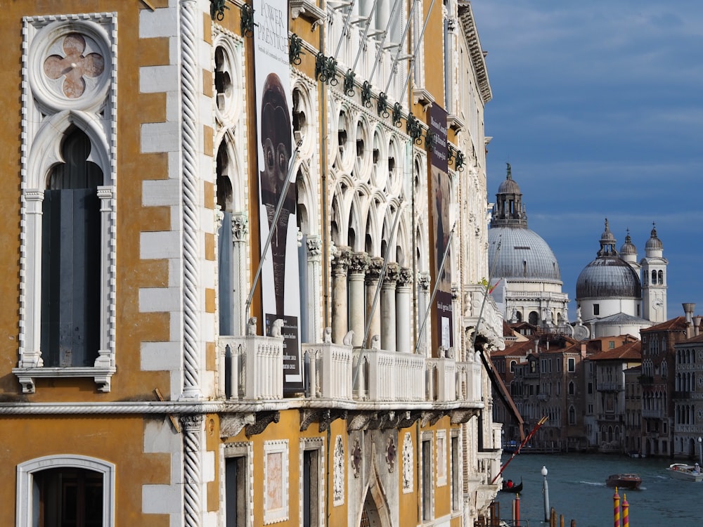 a large building with a clock on the side of it