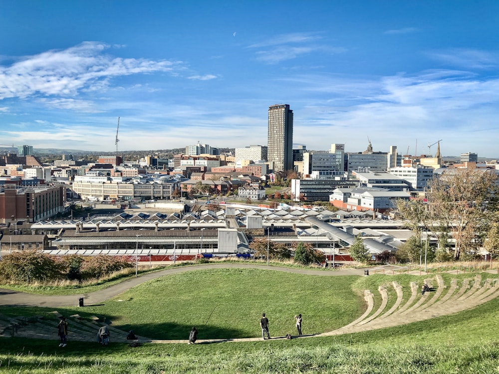 a view of a city from the top of a hill