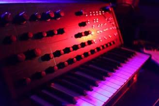 a close up of a musical instrument in a room