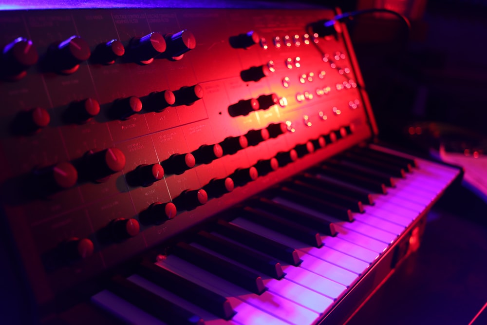 a close up of a musical instrument in a room