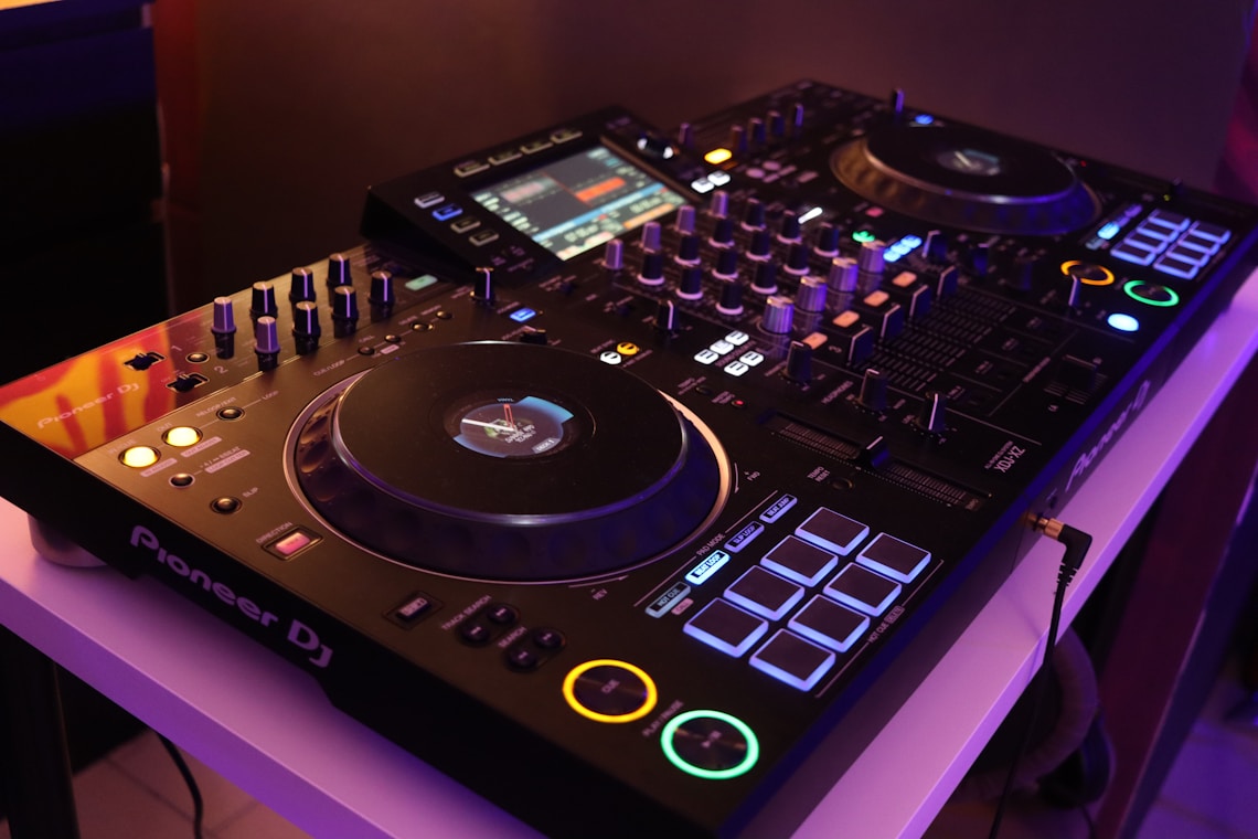 DJ decks from a nightclub