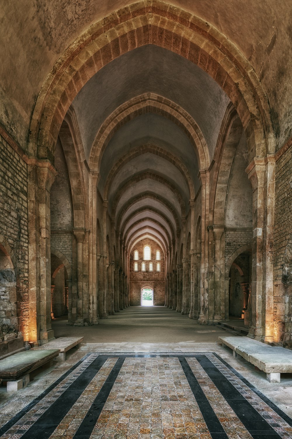 a very large building with a very long hallway