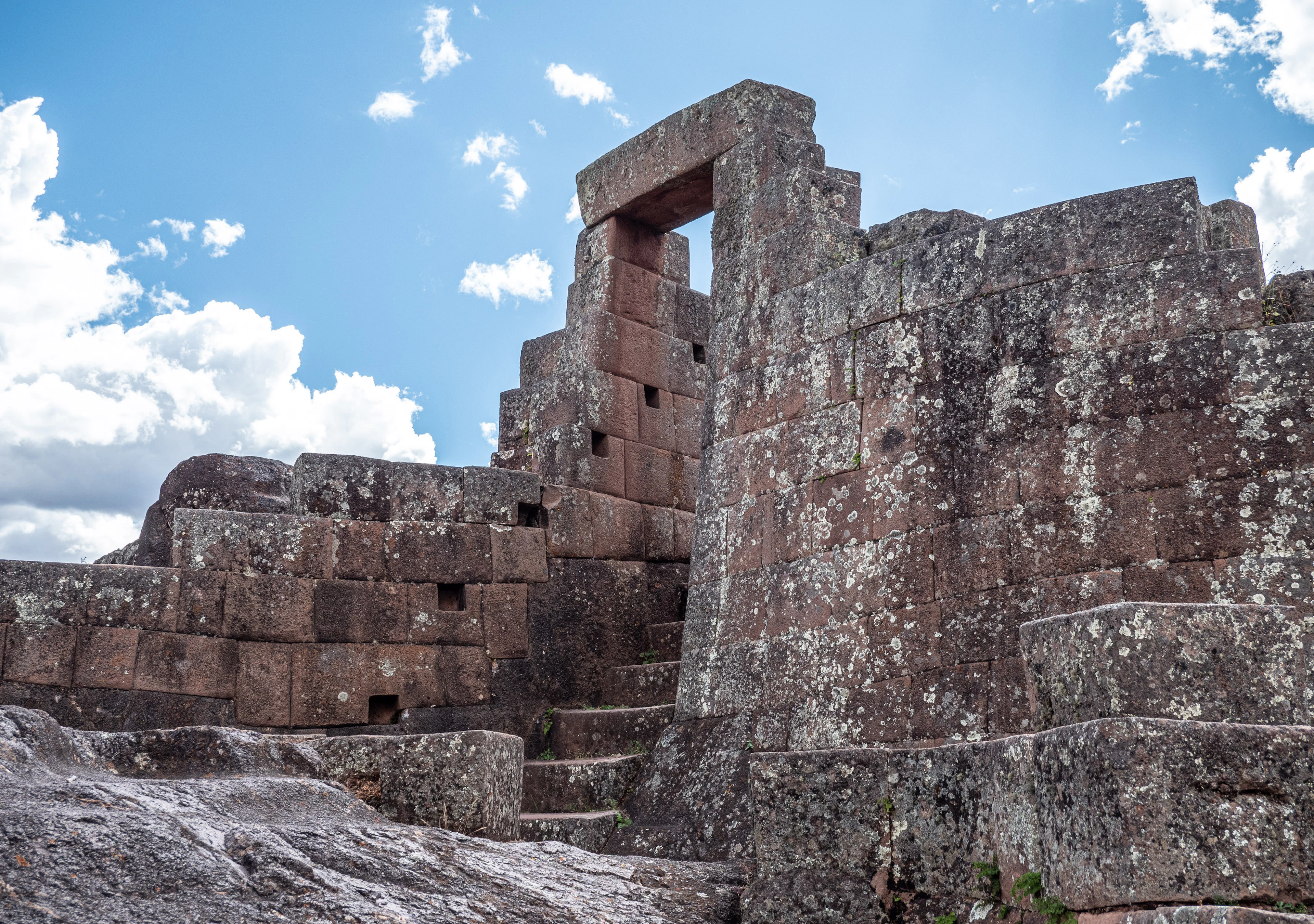 Inca stonework and terracing at Pisac in Peru's Sacred Valley