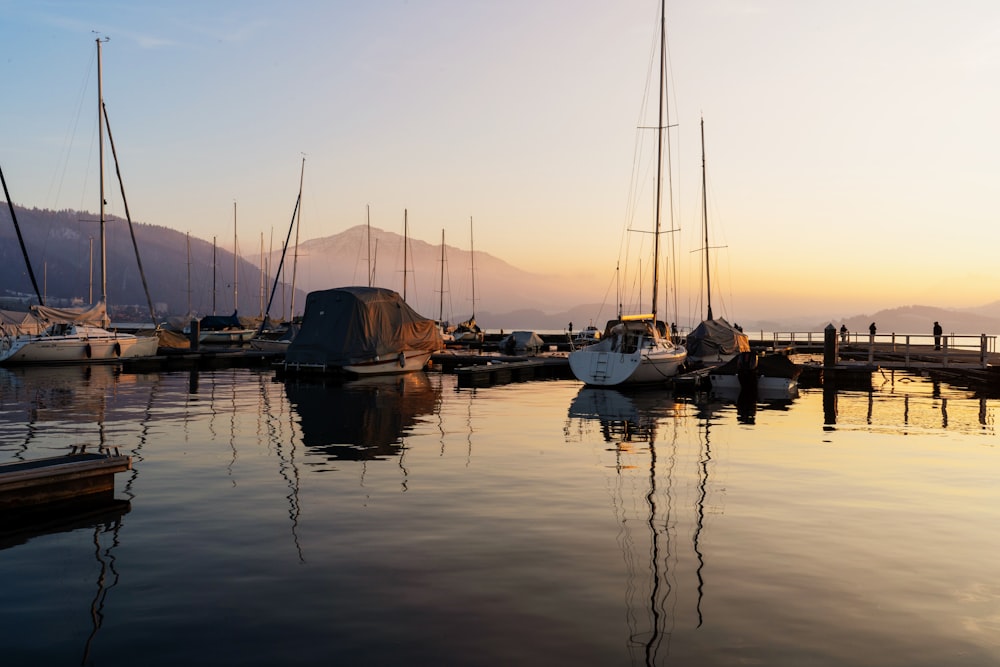 a bunch of boats that are sitting in the water