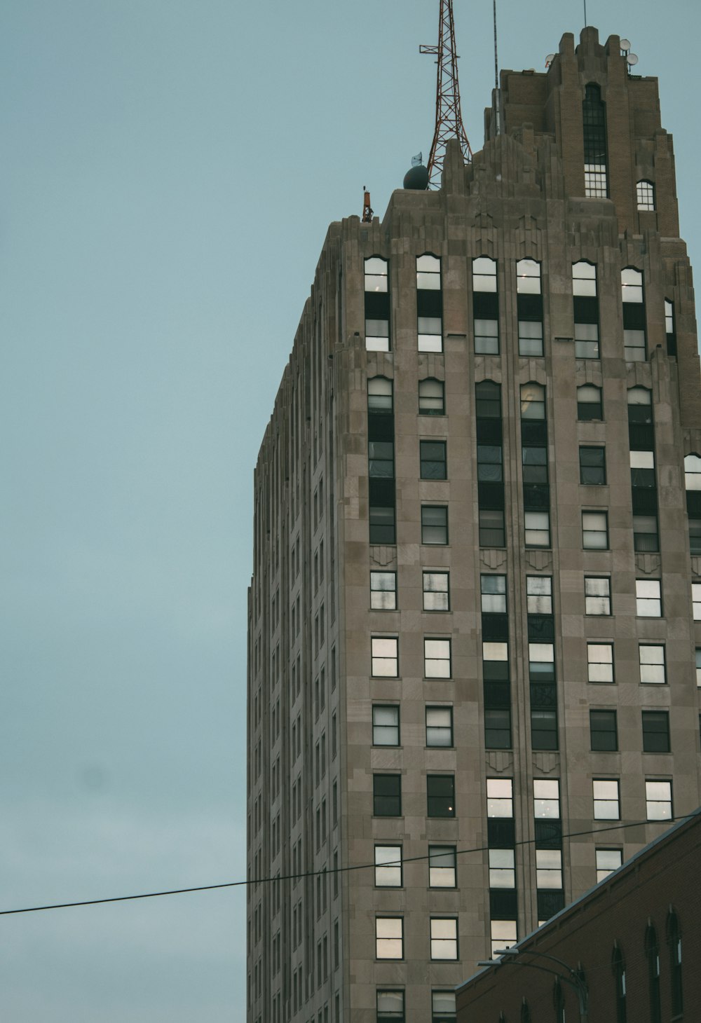 a very tall building with lots of windows