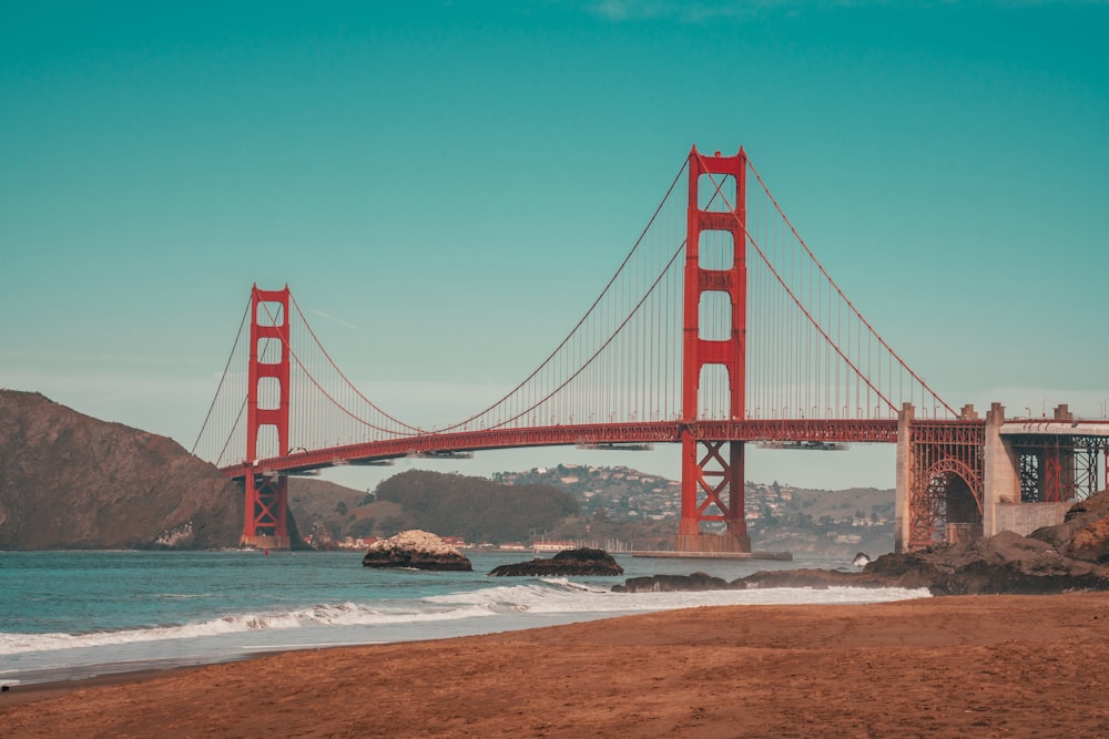 a large bridge spanning over a body of water