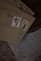 a close up of a piece of paper with flowers on it