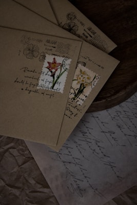 a close up of a piece of paper with flowers on it