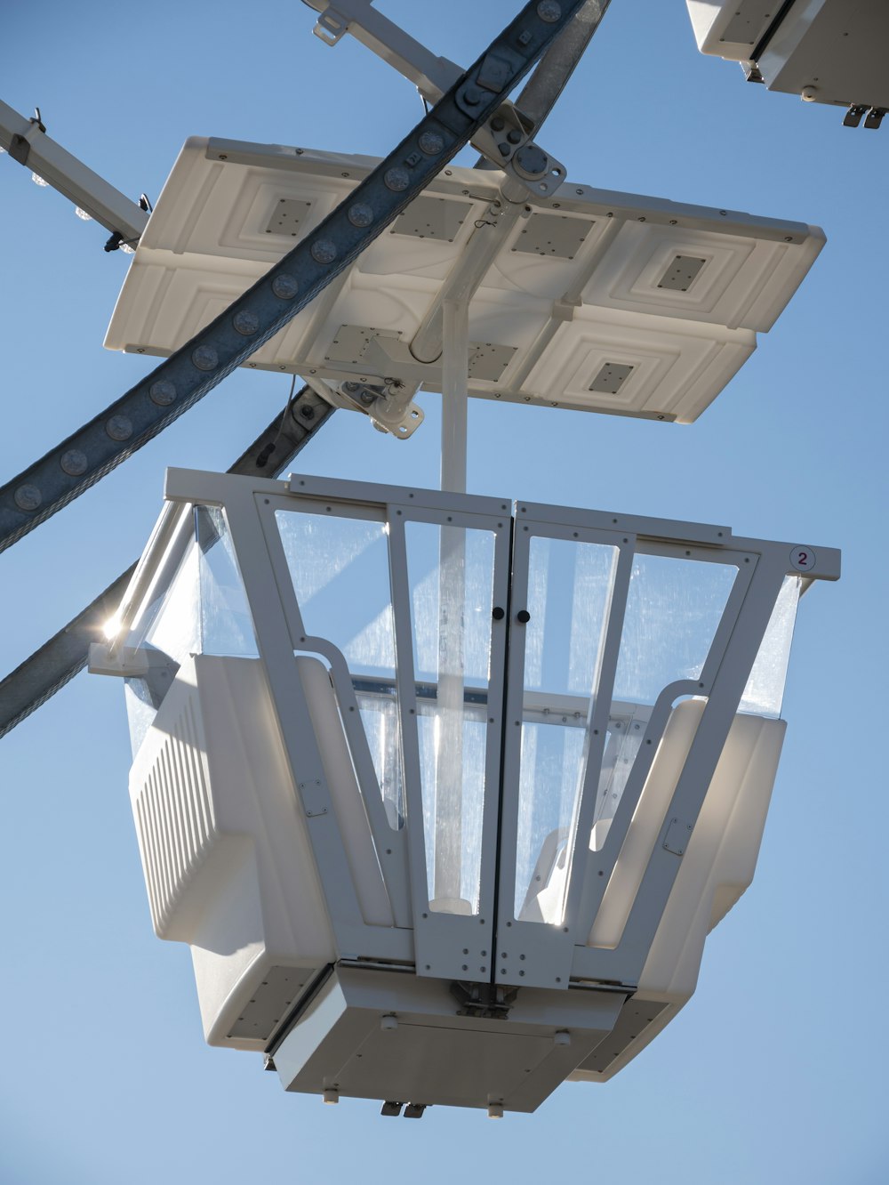 a view of the top of a street light