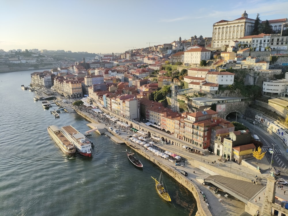 a large body of water next to a city