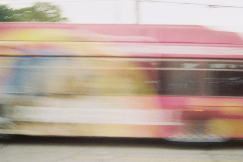 a blurry photo of a bus