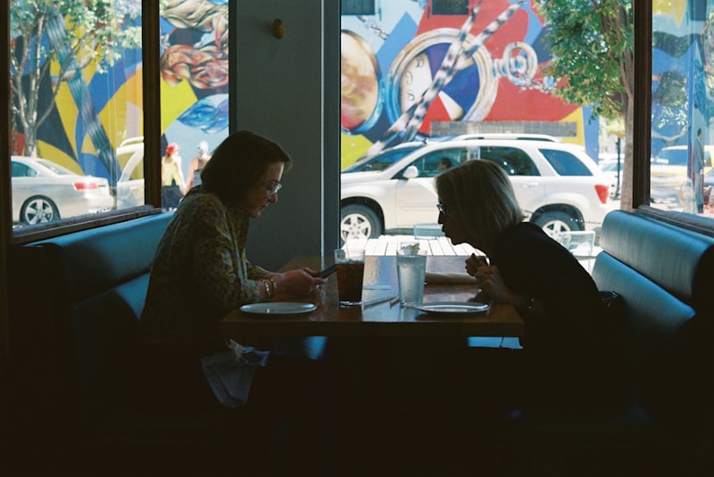 couple at business dinner meeting