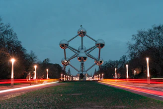 a large structure with lights in the middle of it