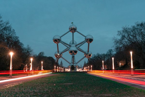 A large structure with lights in the middle of it — Brussels, Belgium