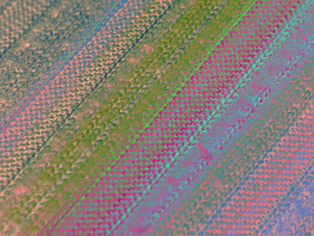 a close up view of a multicolored fabric