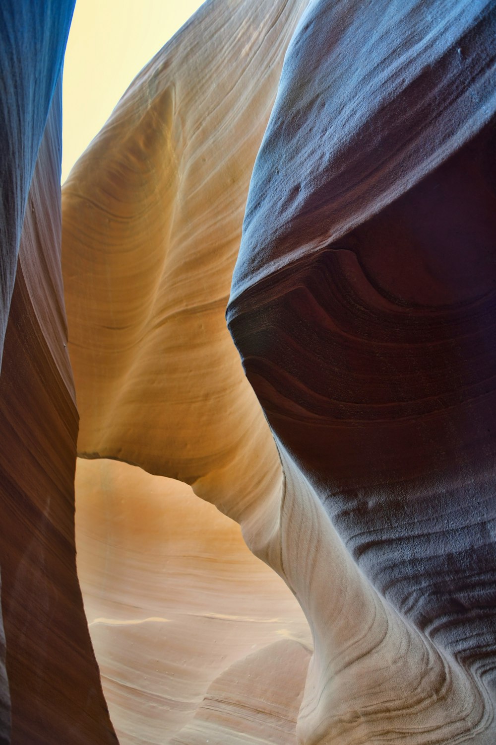 a narrow slot in the side of a canyon