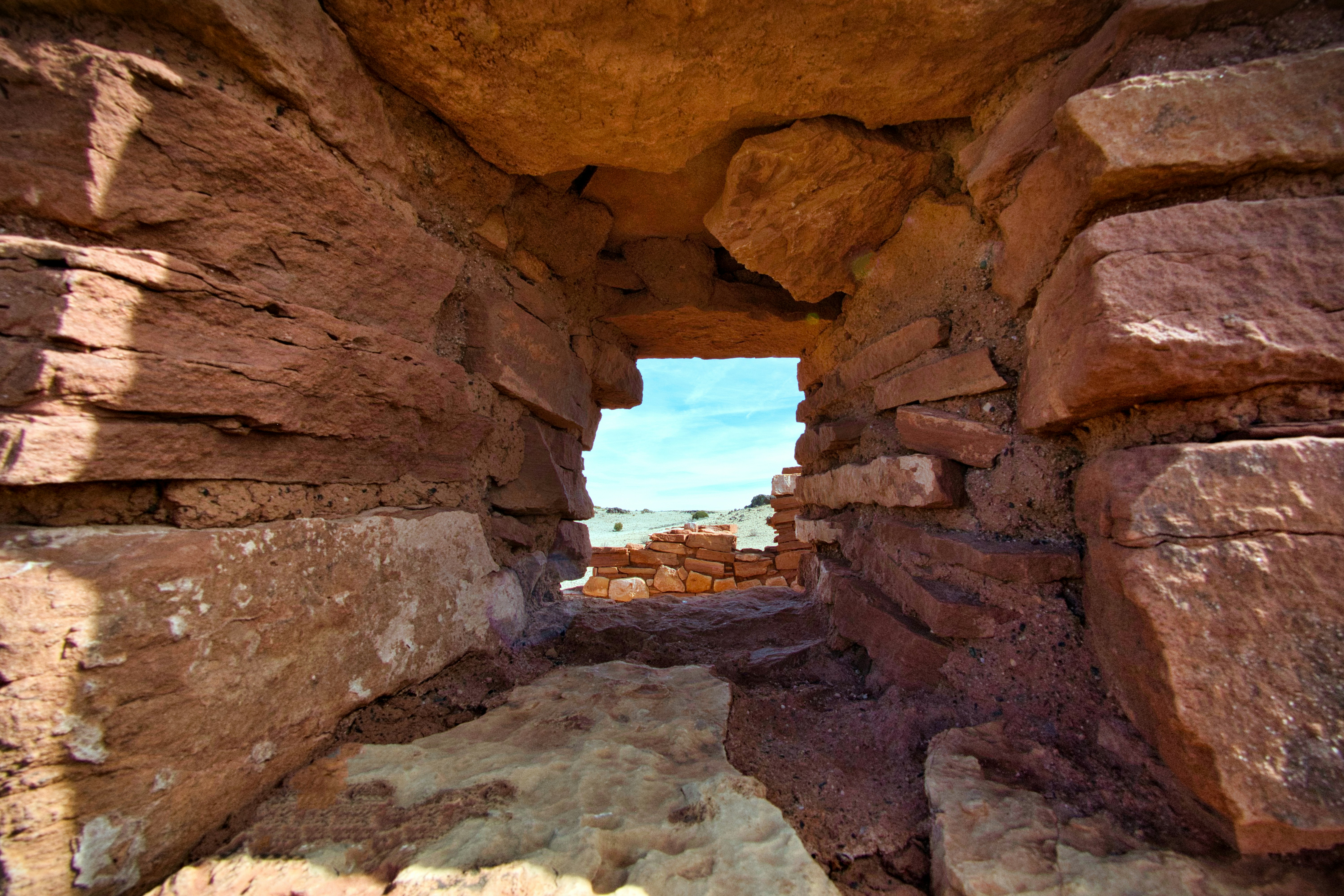 a view of the inside of a stone structure