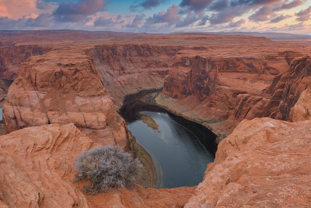 a river in the middle of a canyon