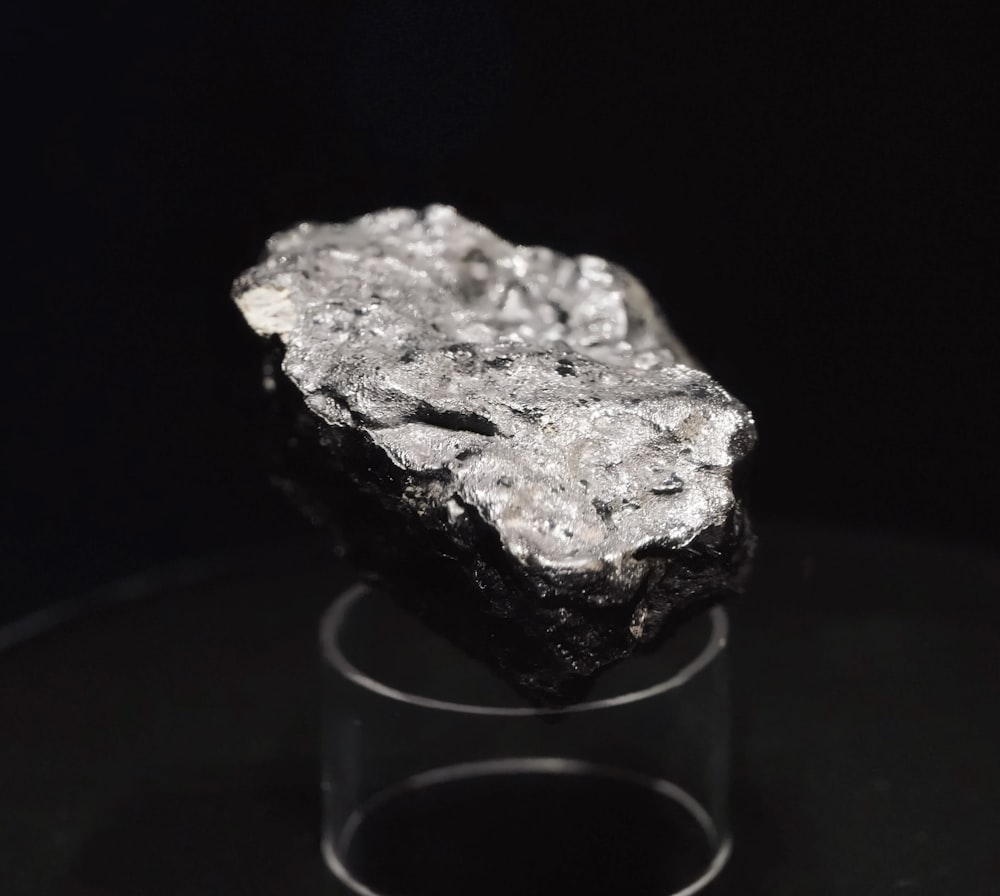 a piece of rock sitting on top of a table