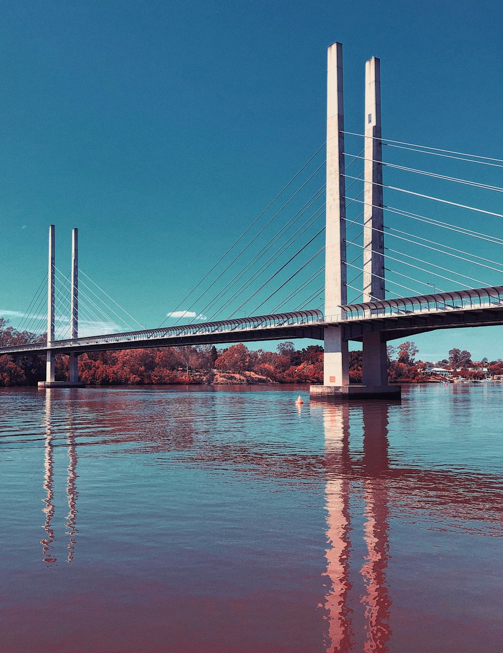 a large bridge spanning over a body of water