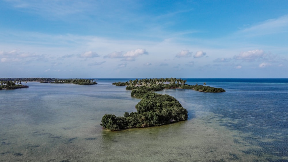 a small island in the middle of a body of water