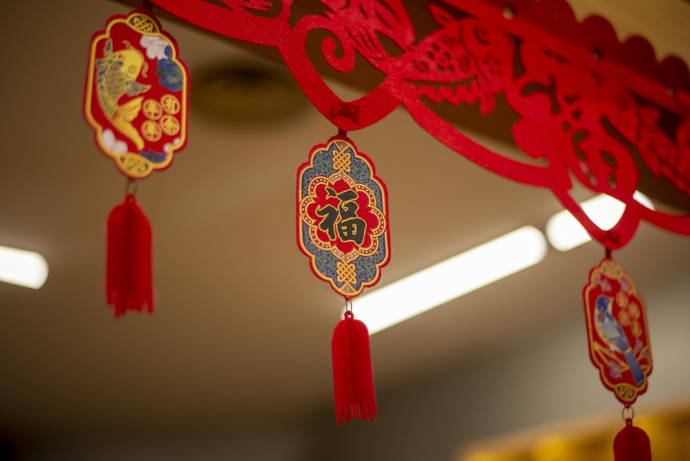 中国風の装飾のクローズアップ